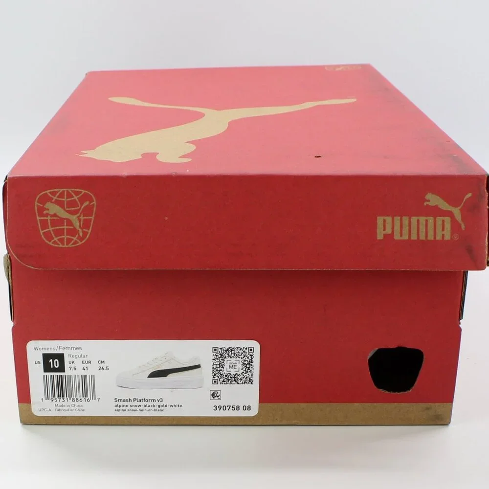 New Puma Smash V3 Platform Sneaker Women's 10 -Comfy for Daily & Streetwear